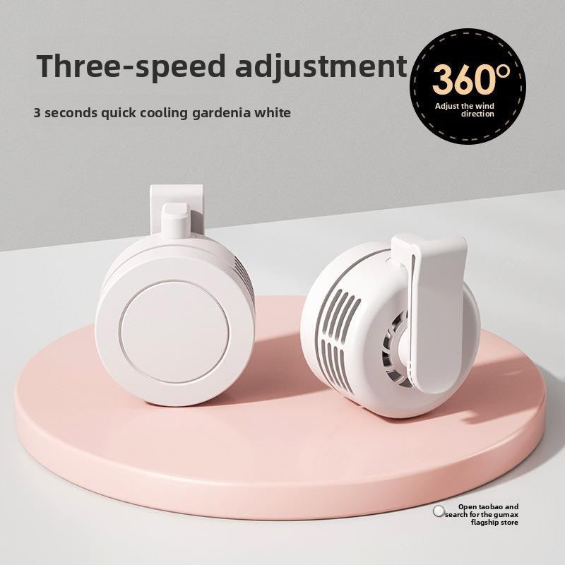 Rechargeable Portable Neck Fan with Clip and Mirror