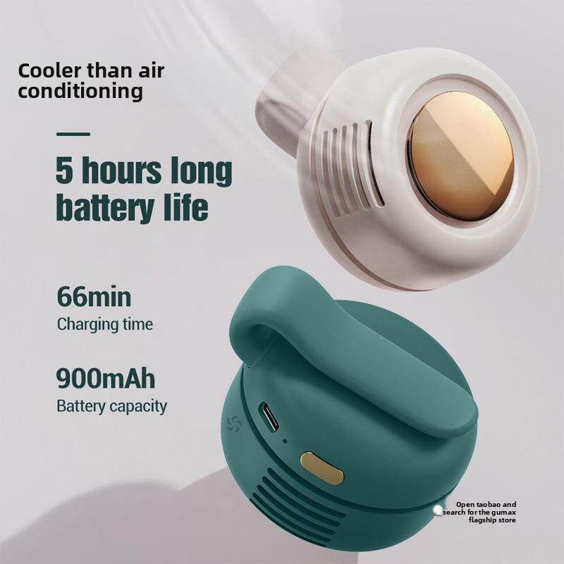 Rechargeable Portable Neck Fan with Clip and Mirror