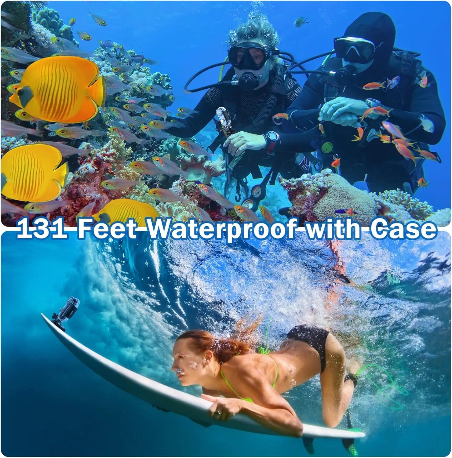 4K WiFi Action Camera with Wide-angle and Waterproof Capabilities, Suitable for Outdoor Sports, Underwater Vlogging, Adventure