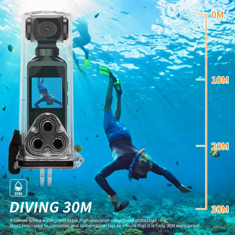 4K Ultra HD Pocket Action Camera 270 Rotatable Vlog Wifi Mini Sports Waterproof Case Helmet Travel Bicycle Driver MicroSD