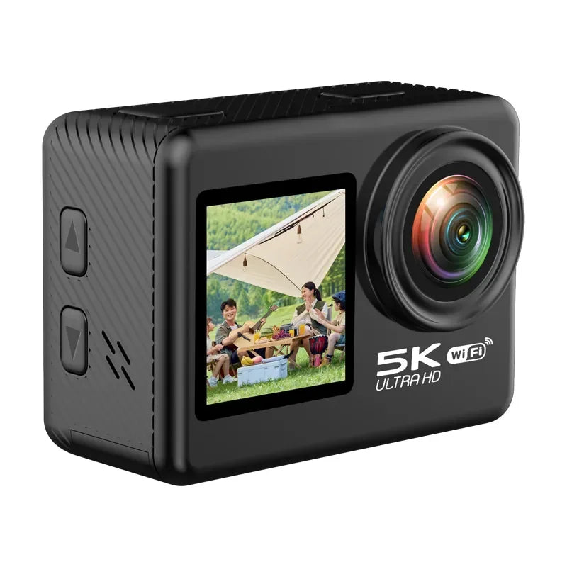 2024 Hot Action Camera 5K 30FPS WiFi Anti-shake Dual Screen 30m Waterproof Sport Camera Suit for Travel Trip