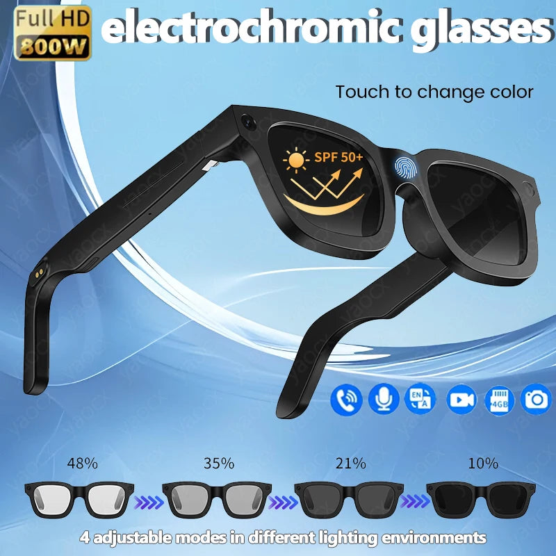 2026 Smart Glasses HD Photo Video OpenAI Record Translation Touch Photochromic Lenses Bluetooth Call Music Multifunction Glasses