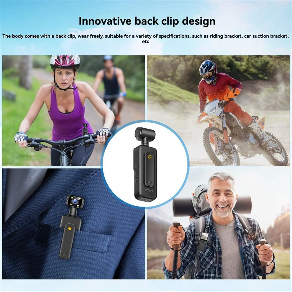 ABUQ NEW 4K Pocket Action Camera HD Sports Camcorder Cam 180°Rotate Mini Wifi Camera Portable Sport Motion Camera No Memory Card