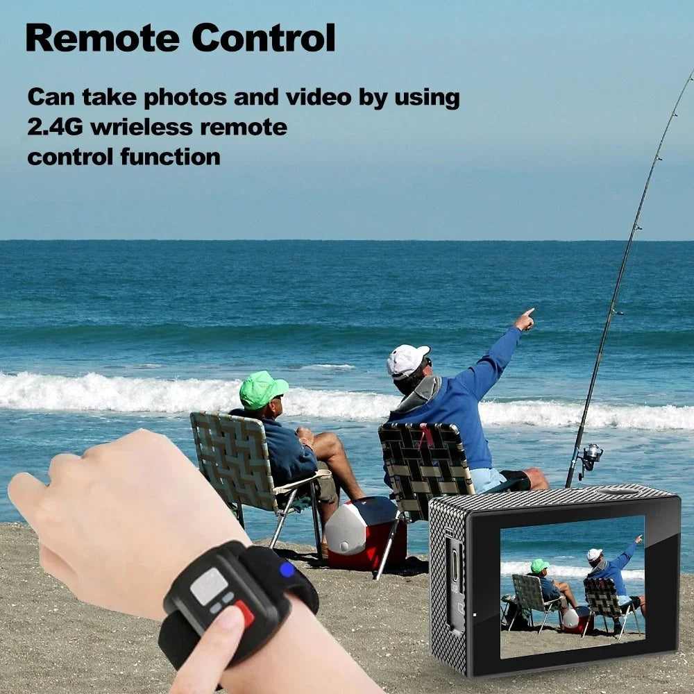 4K Action Camera with 120° Wide - Angle + WiFi - APP Control, Capable of Shooting in Scenes like Diving and Skiing