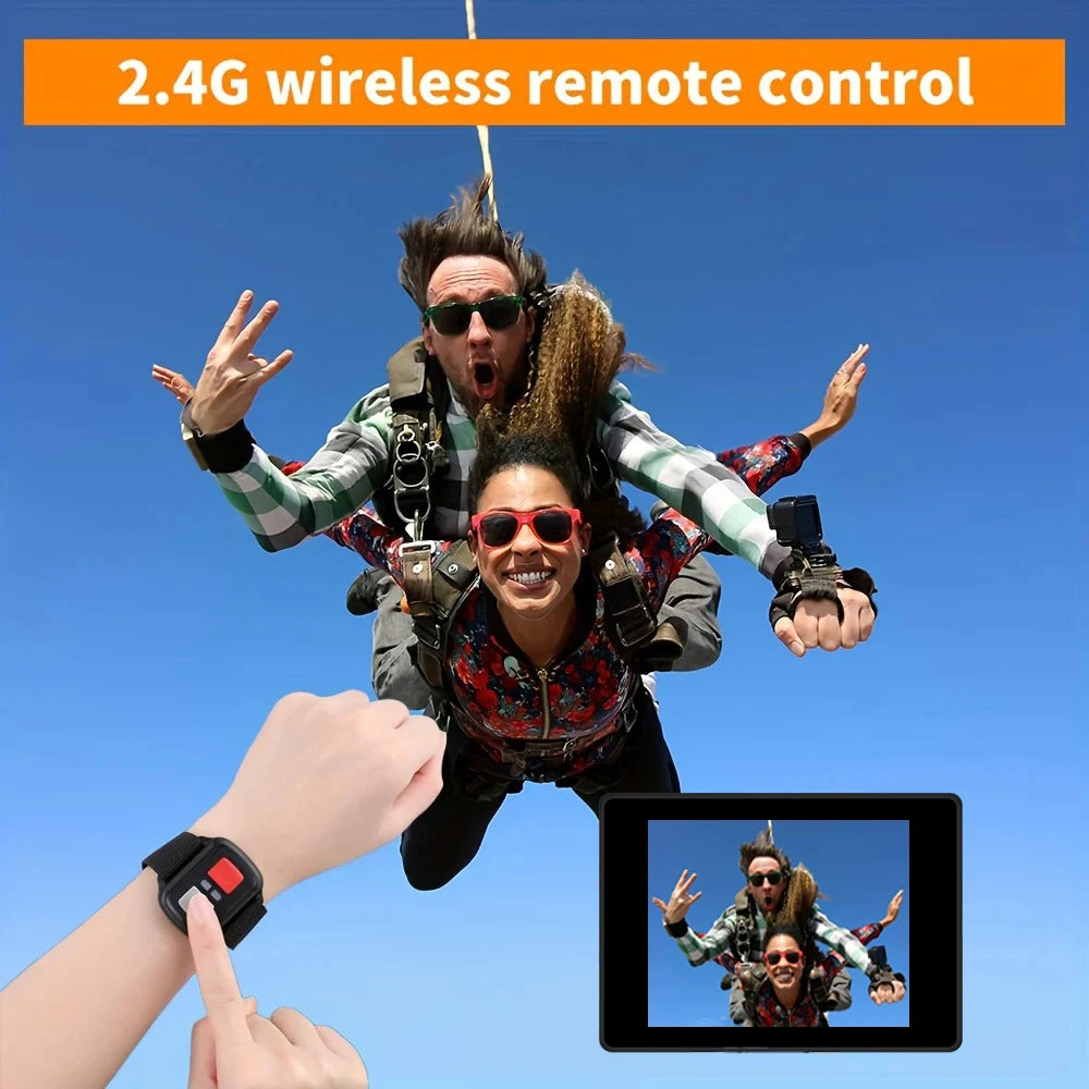 Action Camera 4K WiFi 2.0 Inch  Video Recording 30M Waterproof Bicycle Motorcycles Touch Screen 140° Wide Angle Sports Cameras
