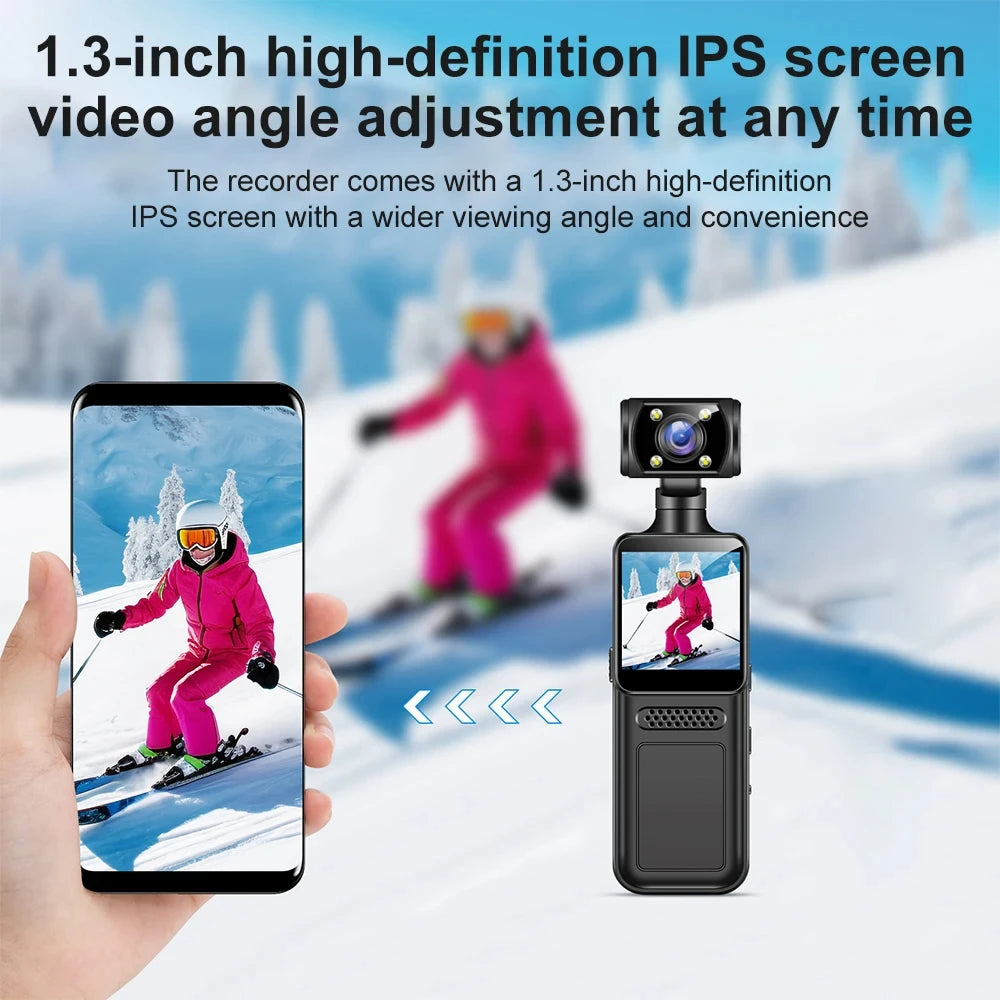 Action Camera 180° Rotatable Lens 4K Ultra HD WiFi Sports Camera Infrared Night Vision Vlog Bicycle Motorcycle Driving Recorder