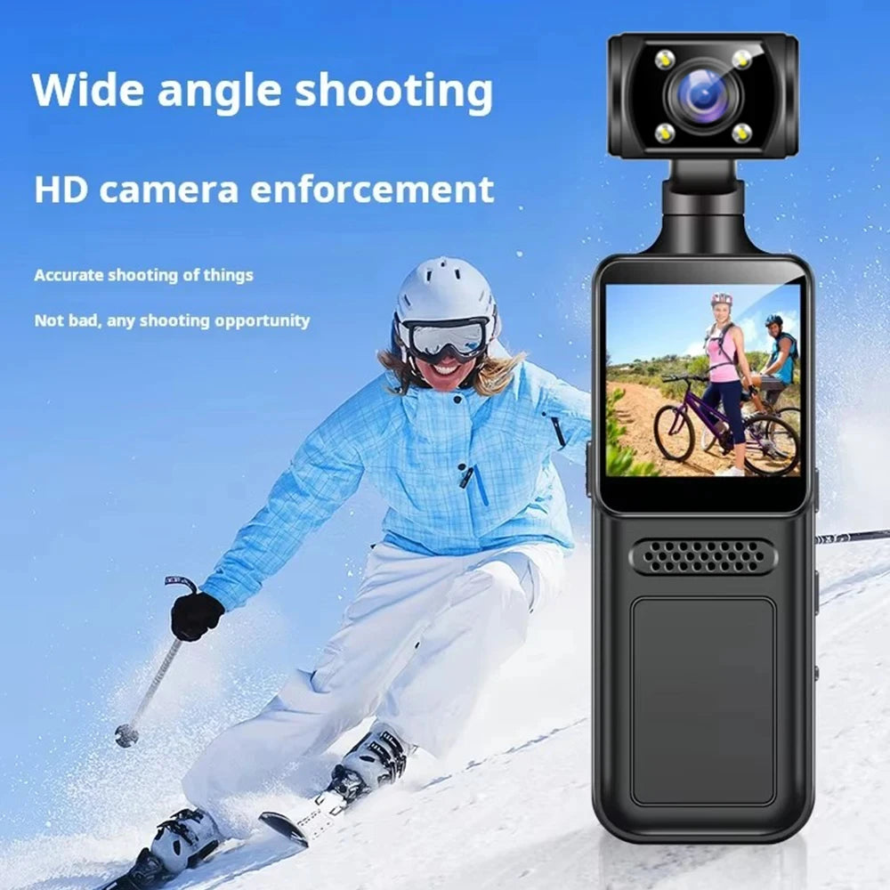 Action Camera 180° Rotatable Lens 4K Ultra HD WiFi Sports Camera Infrared Night Vision Vlog Bicycle Motorcycle Driving Recorder