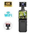 Action Camera 180° Rotatable Lens 4K Ultra HD WiFi Sports Camera Infrared Night Vision Vlog Bicycle Motorcycle Driving Recorder