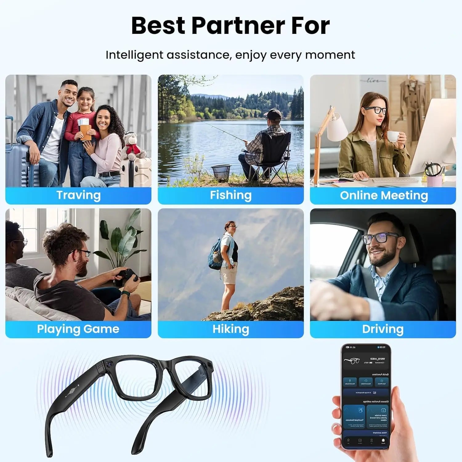 2026 Smart Glasses HD Photo Video OpenAI Record Translation Touch Photochromic Lenses Bluetooth Call Music Multifunction Glasses