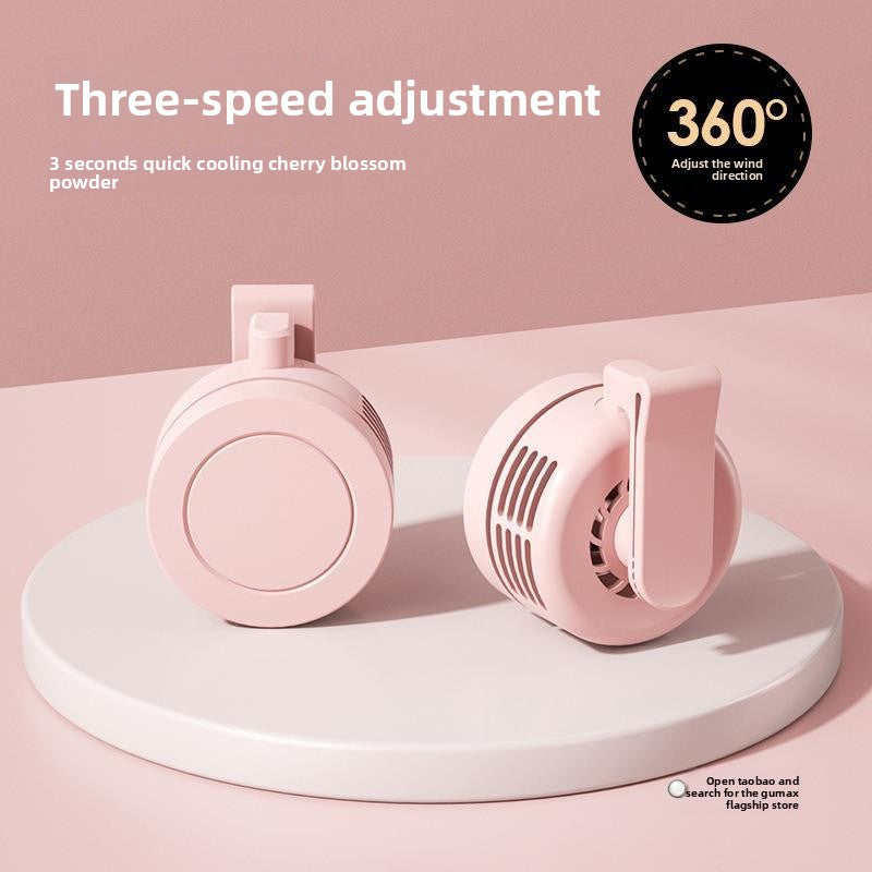 Rechargeable Portable Neck Fan with Clip and Mirror